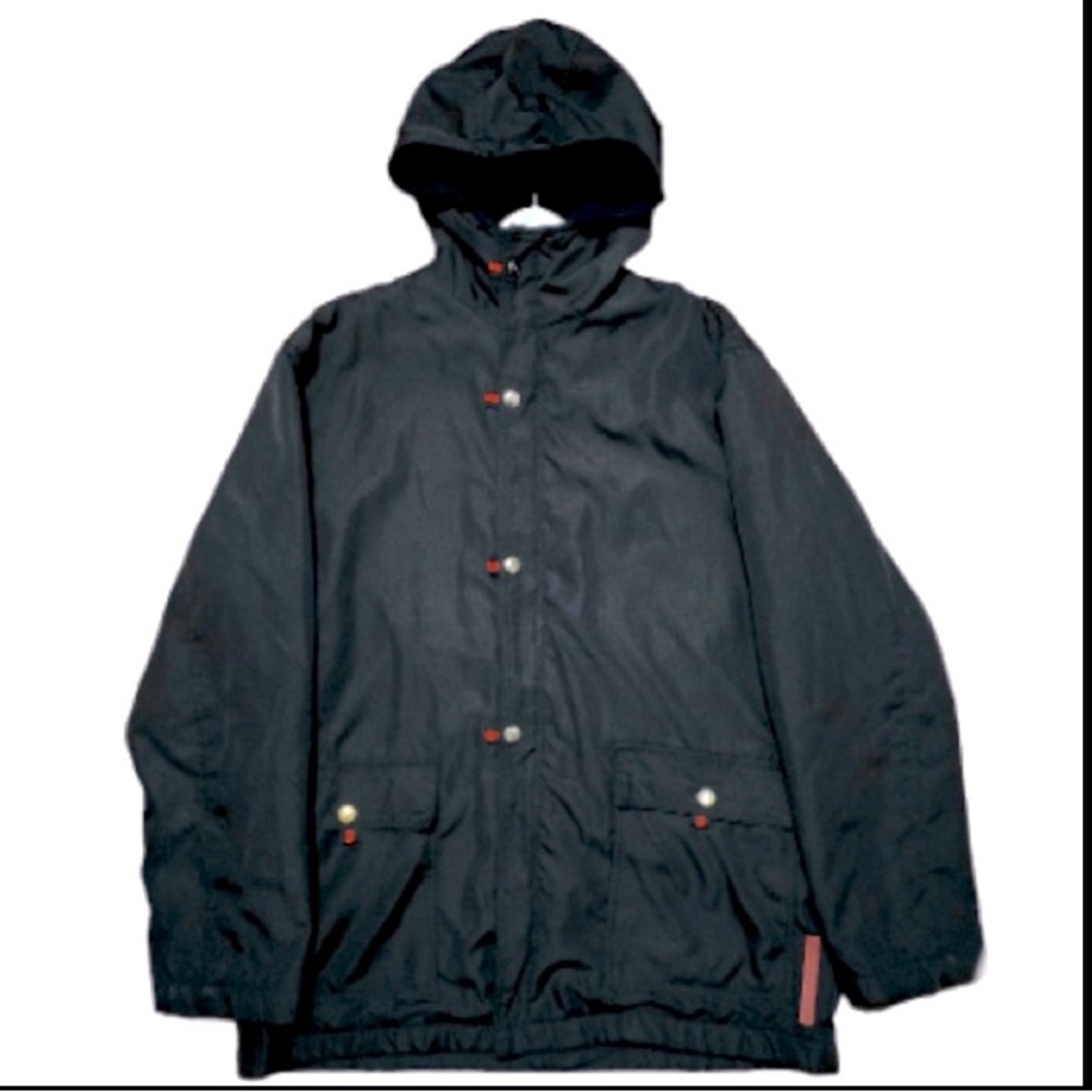 PRADA Italian Made Vintage Fleece Black Hoodie Jacket Size L